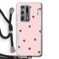 Hartjes: Huawei P40 Pro Plus Transparant Hoesje met koord