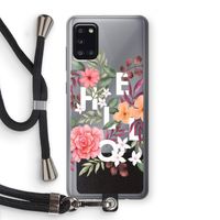 Hello in flowers: Samsung Galaxy A31 Transparant Hoesje met koord