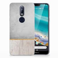 Nokia 7.1 | Bumper Hoesje | Wood Concrete