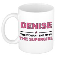 Denise cadeau mok - Woman Myth Supergirl - naam koffiemok - 300 ml - collega - moederdag