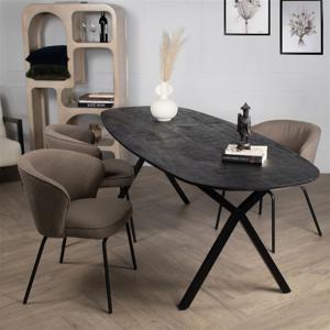 Eettafel Genève Zwart Ovaal 240cm - Giga Meubel