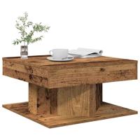 Salontafel 55x55x30 cm bewerkt hout oud houtkleurig