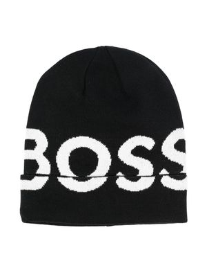 BOSS Kidswear bonnet en coton à logo imprimé - Noir