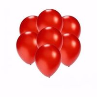 Kleine metallic rode ballonnen 25x stuks - thumbnail
