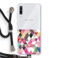 Gekleurde driehoekjes: Samsung Galaxy A70 Transparant Hoesje met koord