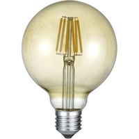 LED Lamp - Filament - Trion Globin - E27 Fitting - 6W - Warm Wit 2700K - Amber - Aluminium - thumbnail