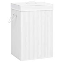 VidaXL Wasmand met 2 vakken 72 l bamboe wit