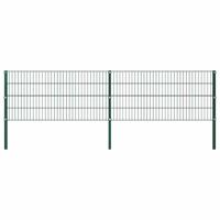 VidaXL Schuttingpaneel met palen ijzer 349x80 cm groen