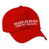 Carnaval verkleed pet - rood - Make Elsloo Great Again - volwassenen