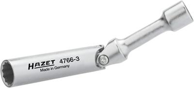 HAZET Bougiesleutel 4766-3 · 3/8 inch (10 mm) vierkant hol · Buitentwaalfkant profiel · SW 14 mm