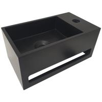 Wiesbaden Julia - Fontein - Rechts - 35x20x16cm - Solid Surface Mat Zwart