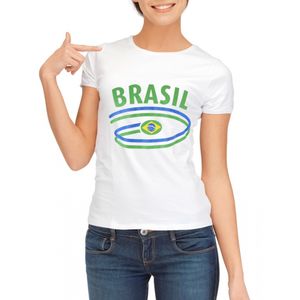 Brazilie t-shirt voor dames met vlaggen print XL  -