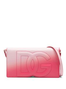 Dolce & Gabbana sac à bandoulière en cuir à logo brodé - Rose