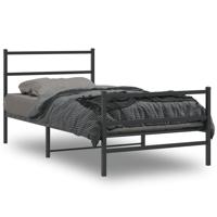 Bedframe met hoofd- en voeteneinde metaal zwart 100x190 cm
