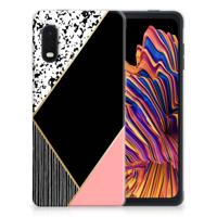 Samsung Xcover Pro | TPU Hoesje | Zwart Roze Vormen