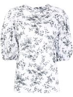 ERDEM t-shirt Edith à fleurs - Blanc - thumbnail