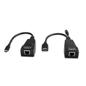 LINDY USB 2.0 Typ C Cat.6 Extender USB-extender USB-C 2.0 Via netwerkkabel RJ45 100 m