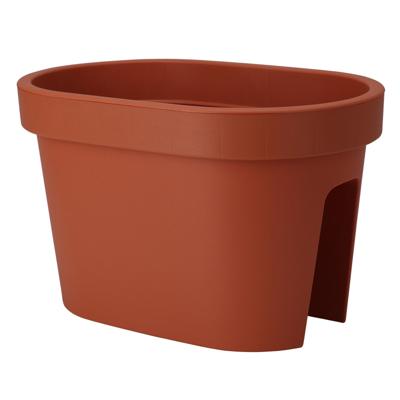 Balkon plantenpot/bloempot - terracotta - 40 x 25 cm - ovaal - kunststof