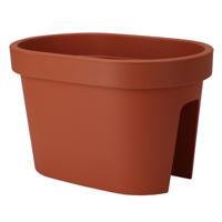 Balkon plantenpot/bloempot - terracotta - 40 x 25 cm - ovaal - kunststof