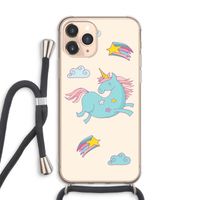 Vliegende eenhoorn: iPhone 11 Pro Max Transparant Hoesje met koord