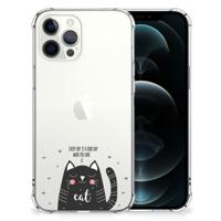 iPhone 12 Pro Max Stevig | Bumper Hoesje | Cat Good Day