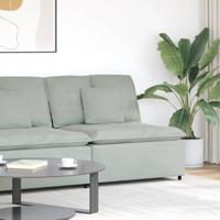 Modulaire bank middenmodule met kussens 100 cm lichtgrijs