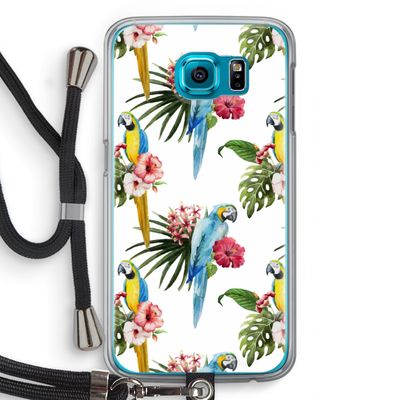 Kleurrijke papegaaien: Samsung Galaxy S6 Transparant Hoesje met koord