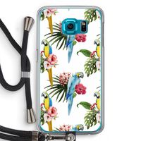 Kleurrijke papegaaien: Samsung Galaxy S6 Transparant Hoesje met koord