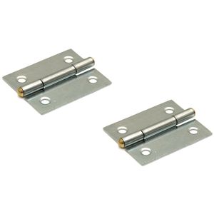 2x stuks scharnier / bouwscharnier / meubelscharnieren verzinkt met rechte hoeken 3 x 2,6 x 0,8 cm