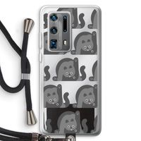 Cats: Huawei P40 Pro Plus Transparant Hoesje met koord