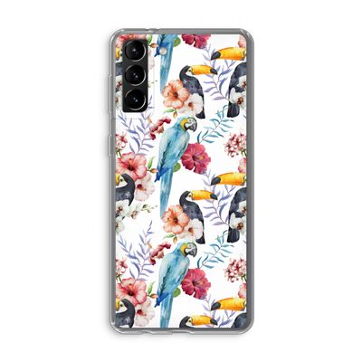 Bloemen tukan: Samsung Galaxy S21 Plus Transparant Hoesje