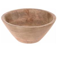 Excellent Houseware ronde serveer schaal - hout - 21 x 10 cm - Kommen