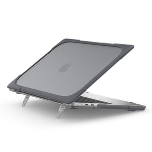 Lunso MacBook Air 13 inch (2022-2025) Armor cover hoes met pootjes - case - Grijs