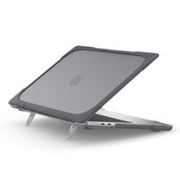 Lunso MacBook Air 13 inch (2022-2025) Armor cover hoes met pootjes - case - Grijs