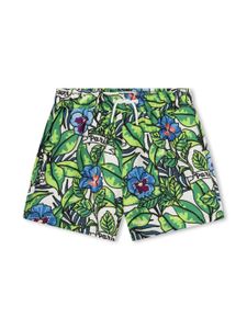 Kenzo Kids short de bain à logo imprimé - Vert