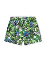 Kenzo Kids short de bain à logo imprimé - Vert