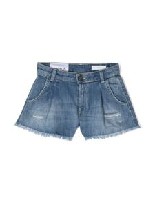 DONDUP KIDS short en jean à patch logo - Bleu