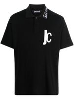 Just Cavalli polo en coton à logo imprimé - Noir