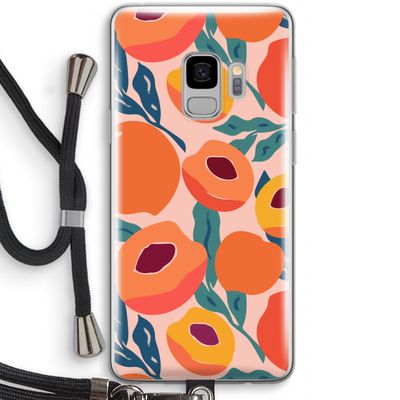 Perzik: Samsung Galaxy S9 Transparant Hoesje met koord