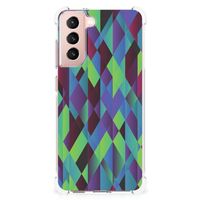 Samsung Galaxy S21 FE Shockproof Case Abstract Green Blue