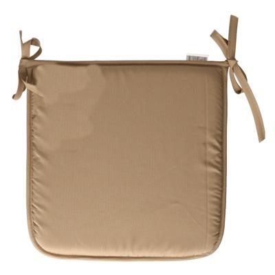 Stof Textile Home stoelkussens - lichtbruin - 38 x 38 x 3 cm - voor binnen - vierkant