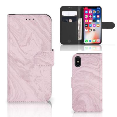 Apple iPhone X | Xs | Bookcase | Marble Pink - Origineel Cadeau Vriendin