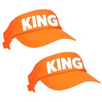2x stuks oranje King zonneklep / pet Koningsdag voor dames en heren   -