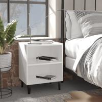 Nachtkastjes 2 st met metalen poten 40x30x50 cm wit