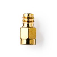 SMA-Adapter | SMA Female Omgekeerde Polariteit | SMA Male | Verguld | 50 Ohm | Recht | Koper | Goud | 2 Stuks