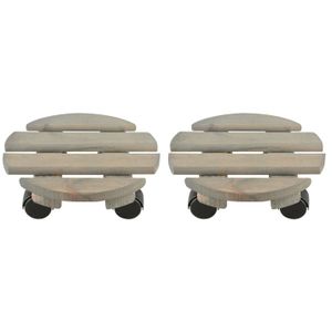 2x Planten trolleys/multirollers rond 23 cm