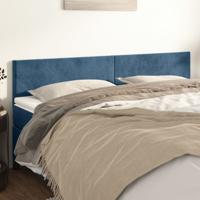Hoofdborden 2 st 90x5x78/88 cm fluweel donkerblauw