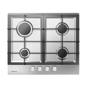 Inventum IKG6023GRVS kookplaat Zwart, Roestvrijstaal Ingebouwd Gaskookplaat 4 zone(s)