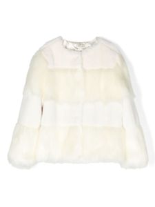 TWINSET Kids veste en fourrure artificielle à rayures - Blanc