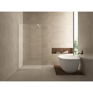 Inloopdouche Wiesbaden Less | 60x200 cm | Nano-coating | Incl.Stabilisatiestang | Helder glas | Mat Wit beslag